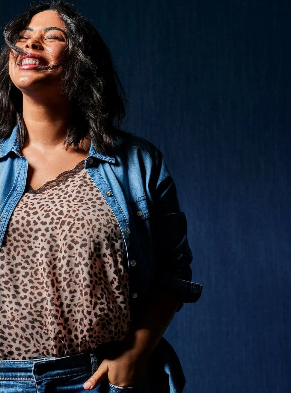 TORRID Taylor Medium Wash Denim Button-Down Shirt - Image 4