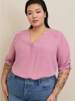 TORRID Harper Georgette Pullover 3/4 Sleeve Blouse