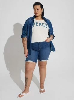 TORRID Bermuda Boyfriend Vintage Stretch Mid-Rise Short