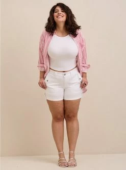 TORRID 3.5 Inch Military Stretch Twill Mid-Rise Short