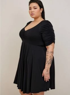 TORRID Mini Studio Knit Cinch Front Skater Dress