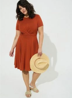 TORRID At The Knee Super Soft Drape Front Skater Dress