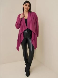 TORRID Brushed Ponte Drape Front Cardigan