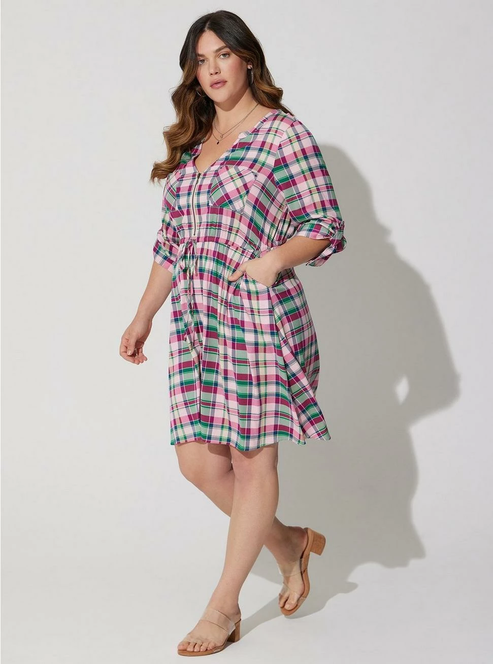 TORRID Mini Challis High-Low Shirt Dress