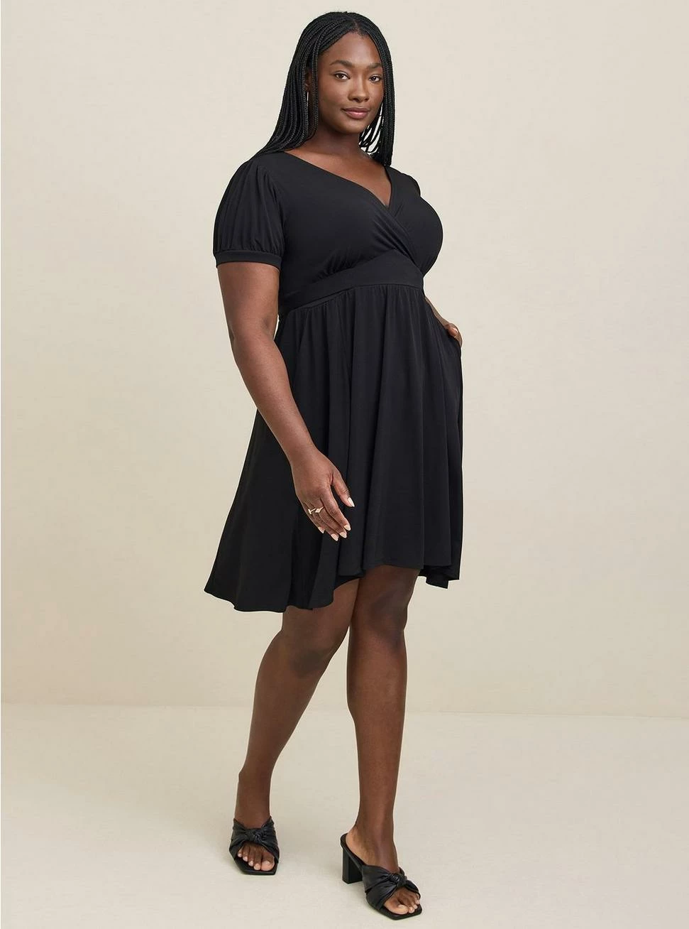 TORRID Mini Studio Knit Surplice Dress - Image 2