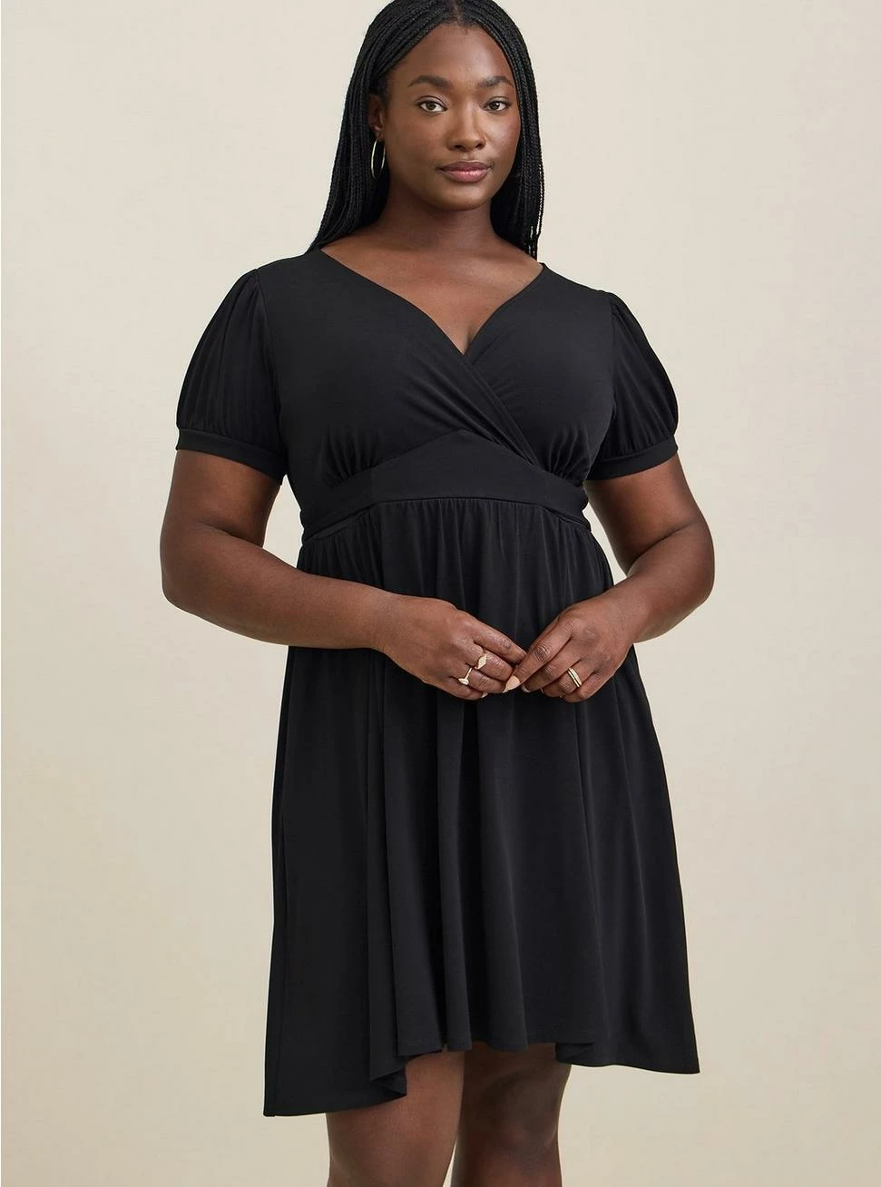 TORRID Mini Studio Knit Surplice Dress