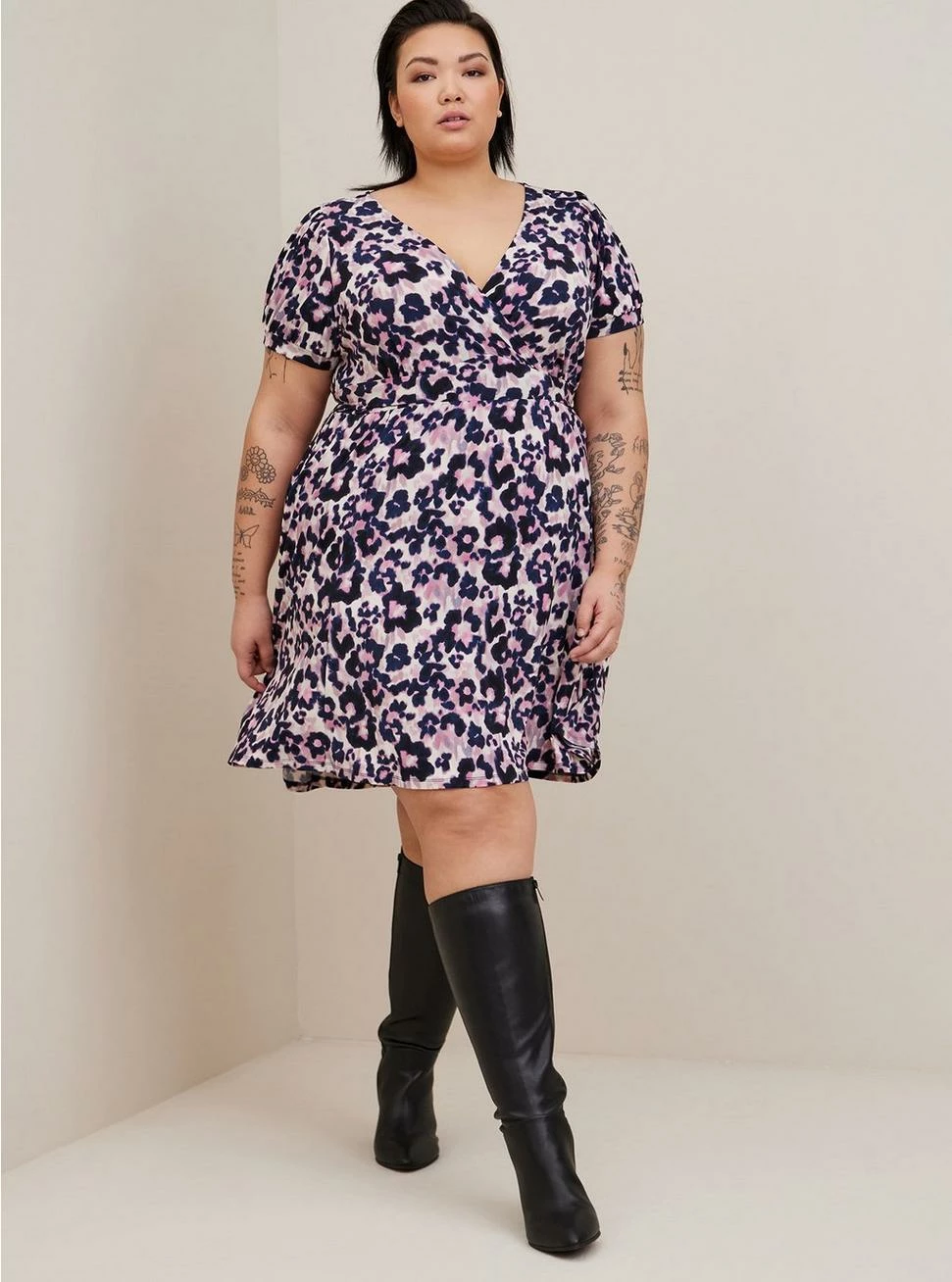 TORRID Mini Studio Knit Surplice Dress