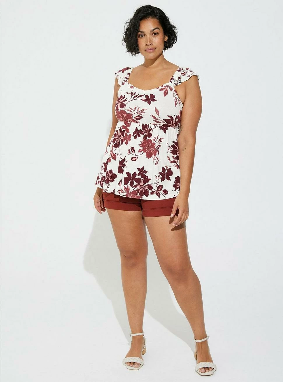 TORRID Babydoll Super Soft Slub Ruffle Shoulder Tank - Image 2