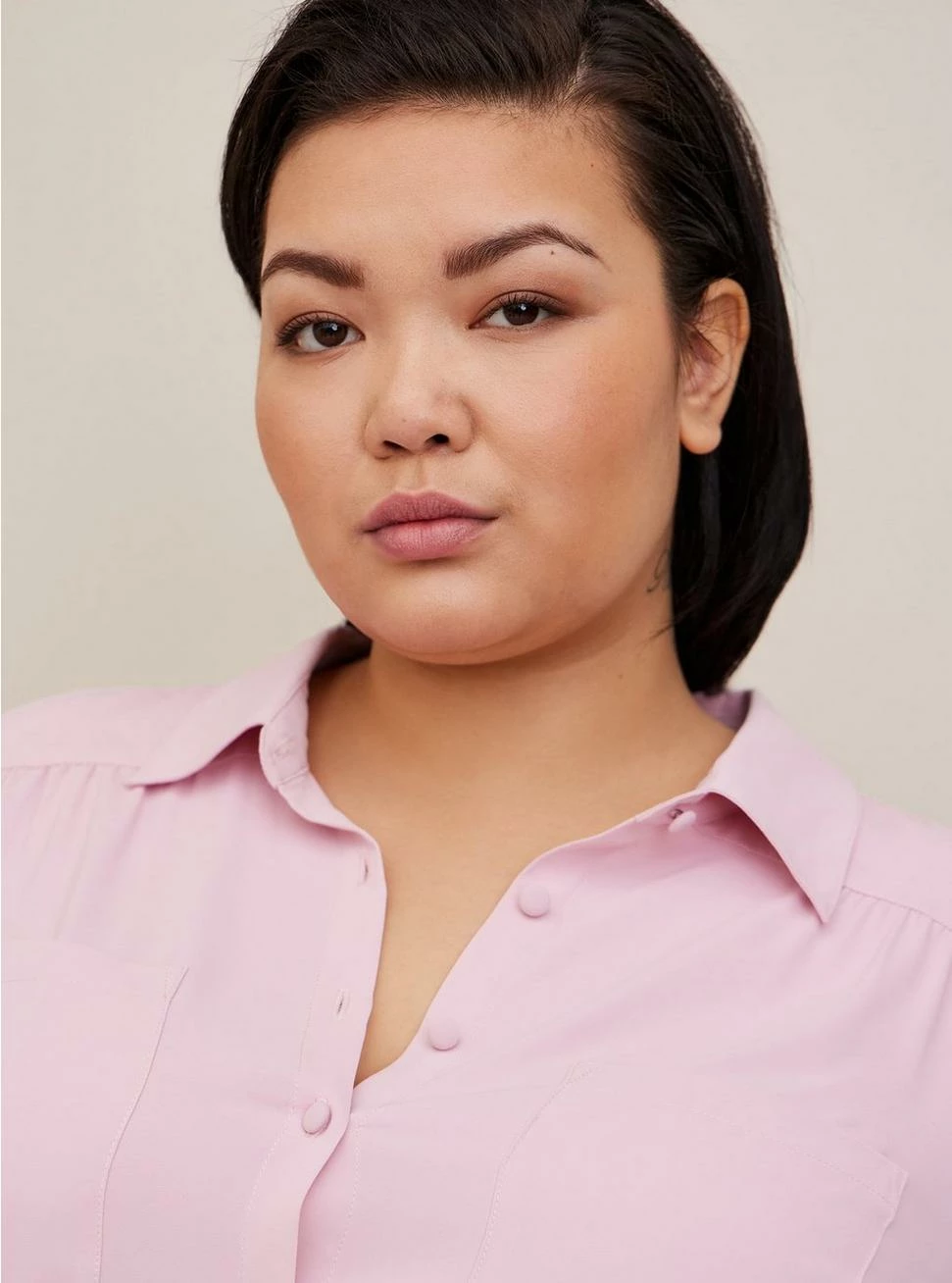 TORRID Madison Crepe De Chine Button-Front Long Sleeve Shirt - Image 4