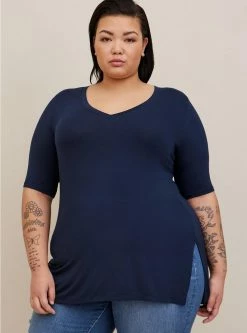 TORRID Favorite Tunic Super Soft V-Neck Side Slit Tee