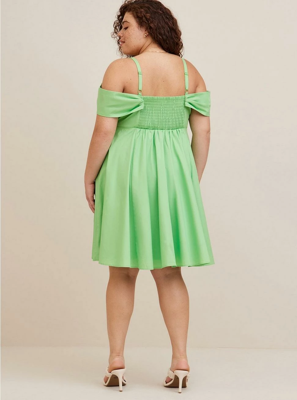 TORRID Disney Tinkerbell Stretch Poplin Off Shoulder Dress - Image 3