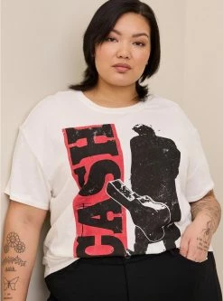 Null Johnny Cash Relaxed Fit Cotton Crew Neck Tee