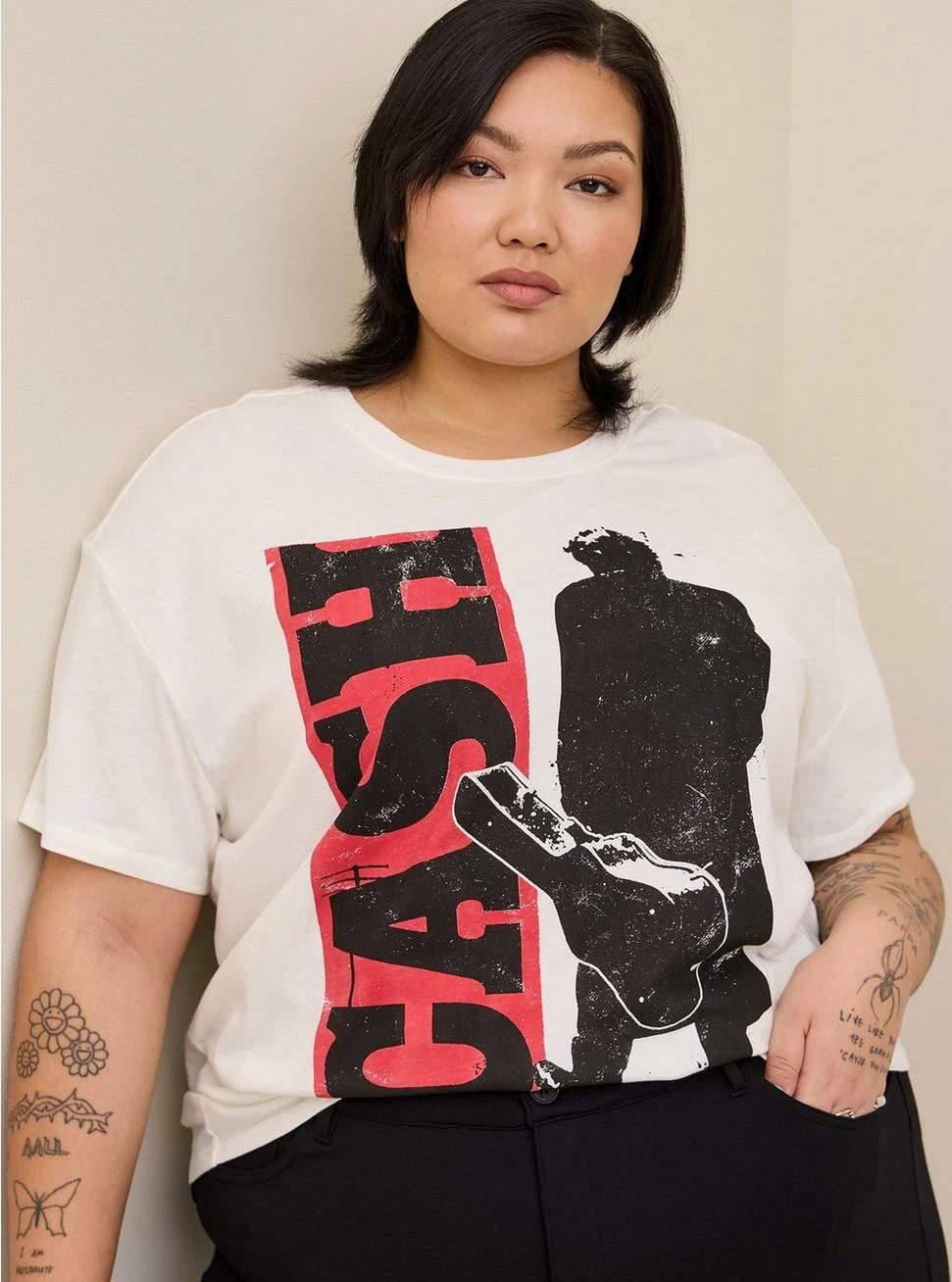 Null Johnny Cash Relaxed Fit Cotton Crew Neck Tee