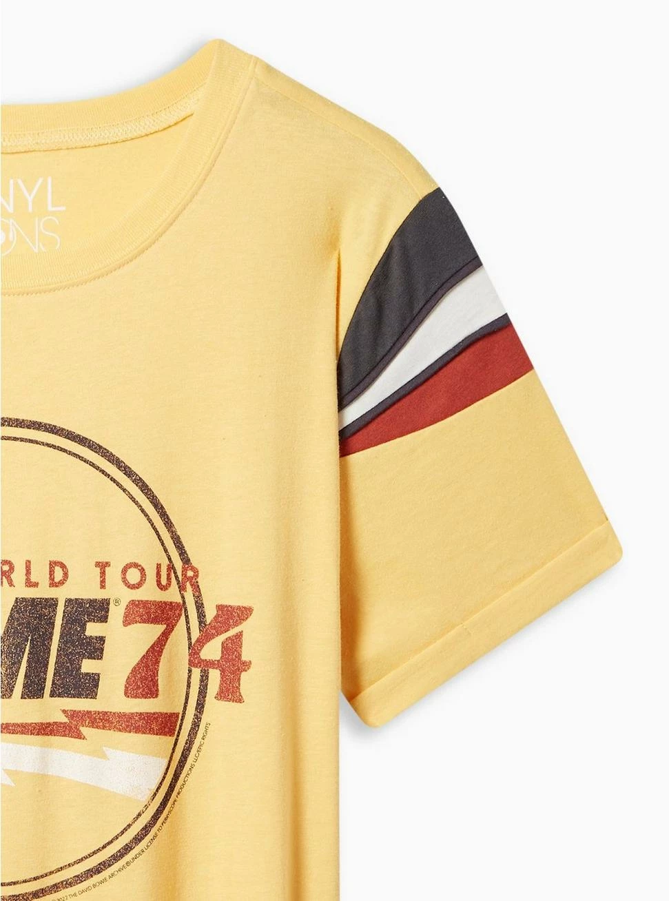 Null David Bowie Classic Fit Cotton Crew Neck Stripe Tee - Image 2