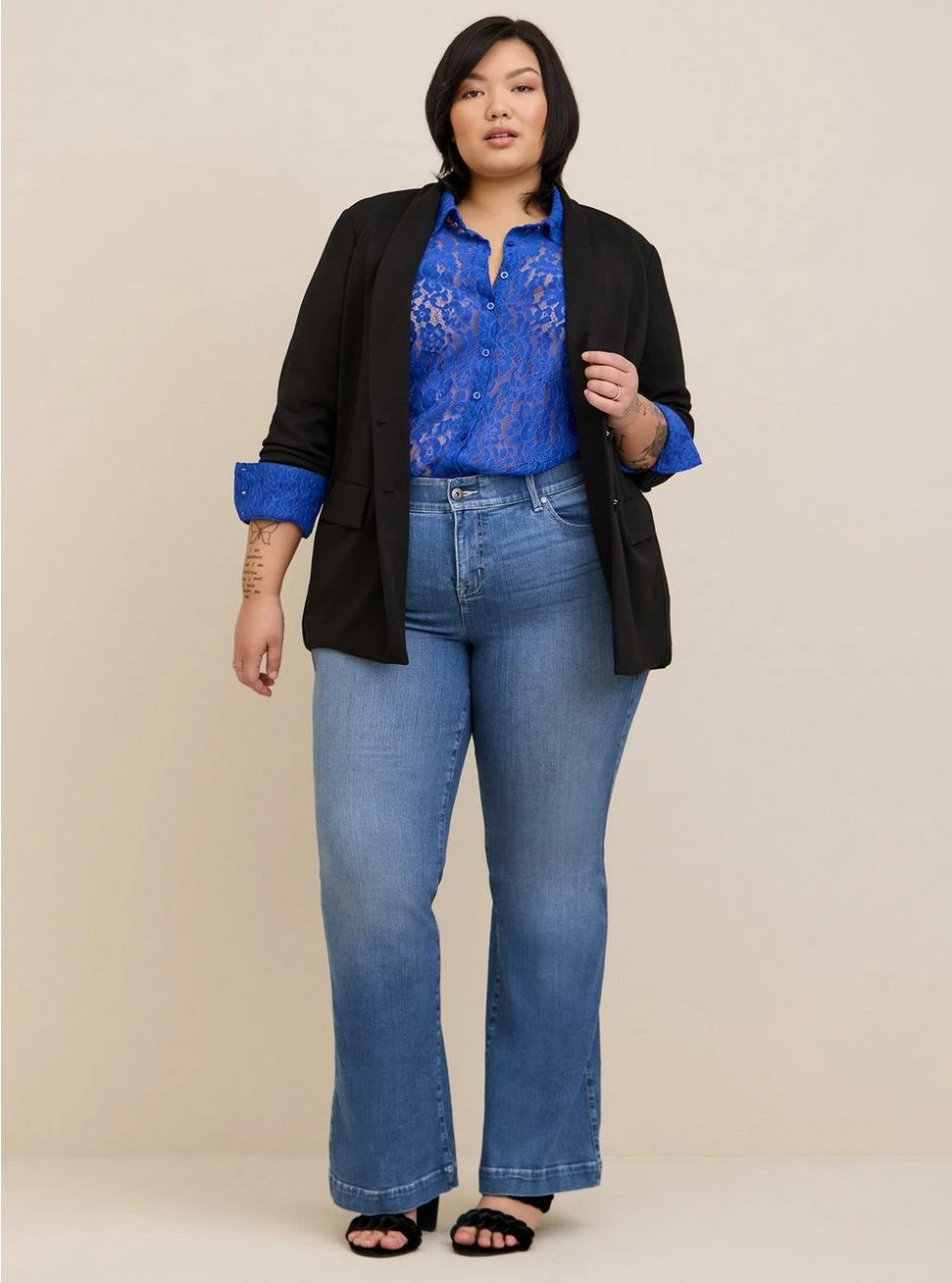 TORRID Madison Lace Button-Up Long Sleeve Shirt - Image 2