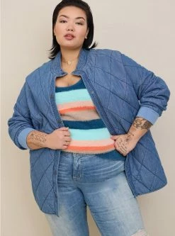 TORRID Chambray Quilted Shacket
