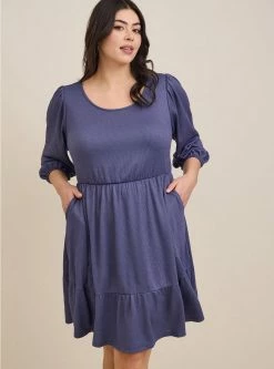 TORRID At The Knee Slub Rib Voluminous Dress