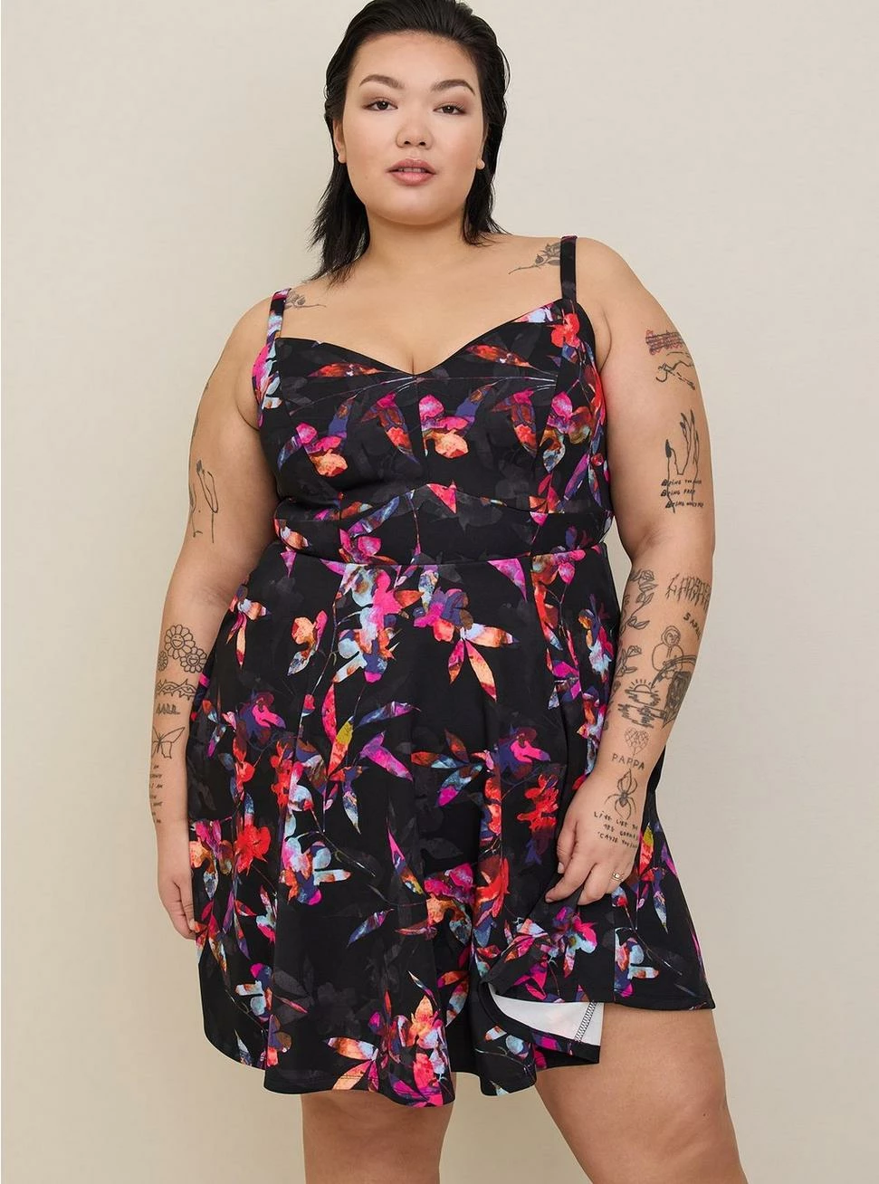 TORRID Mini Scuba Lace-Up Fit And Flare Dress - Image 3