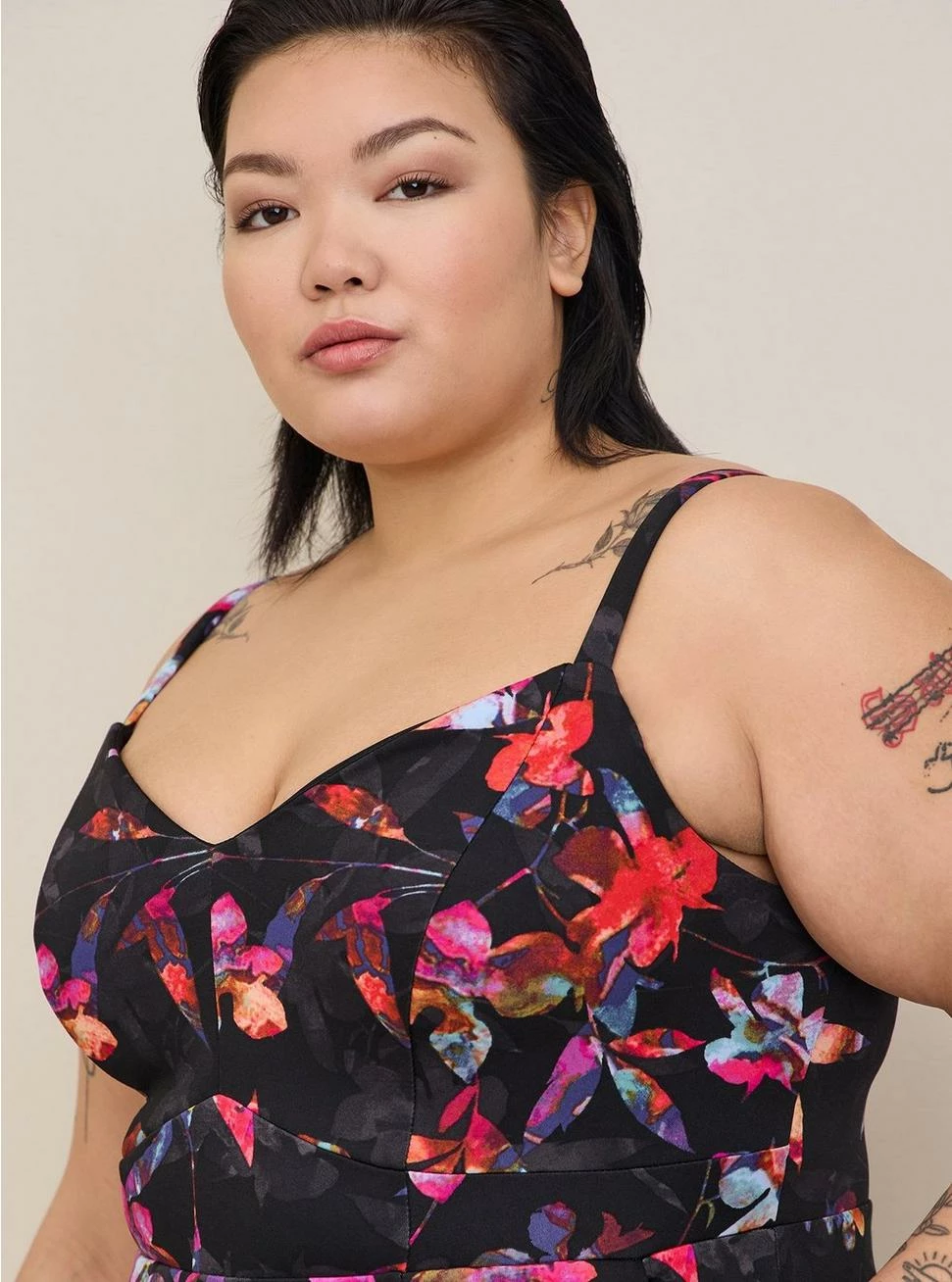 TORRID Mini Scuba Lace-Up Fit And Flare Dress - Image 4