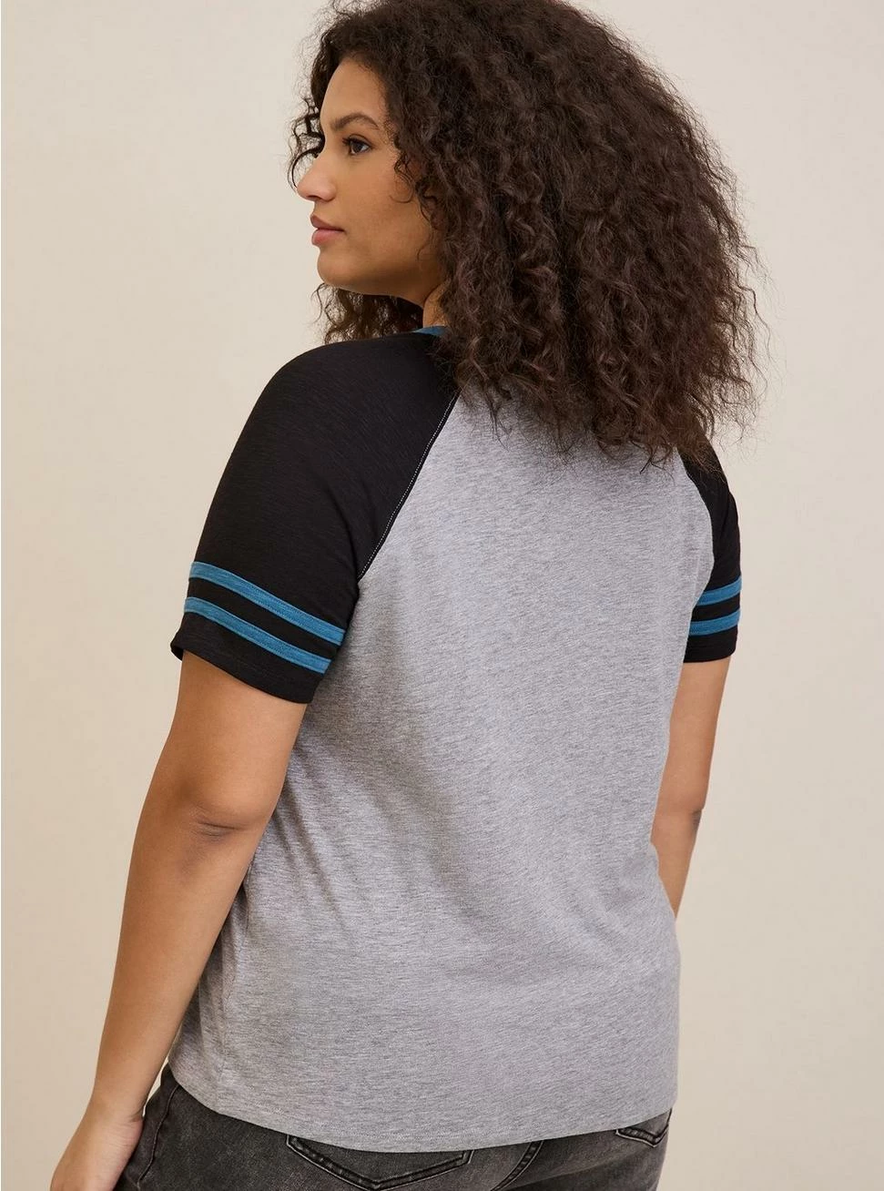 TORRID Classic Fit Super Soft Slub Crew Neck Varsity Raglan Tee - Image 3