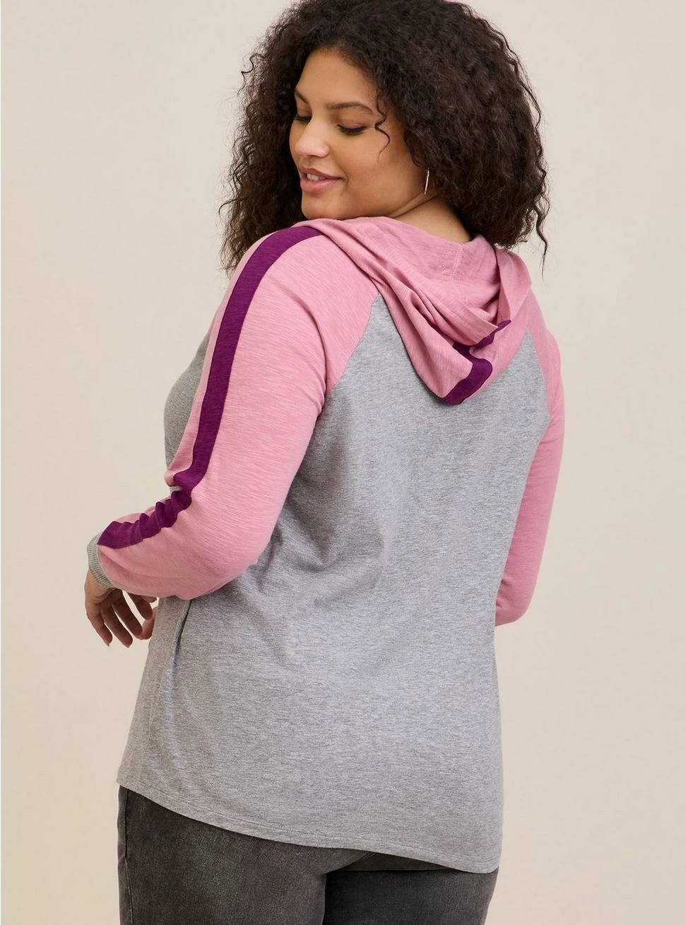 TORRID Vintage Super Soft Slub Varsity Stripe Hoodie - Image 3