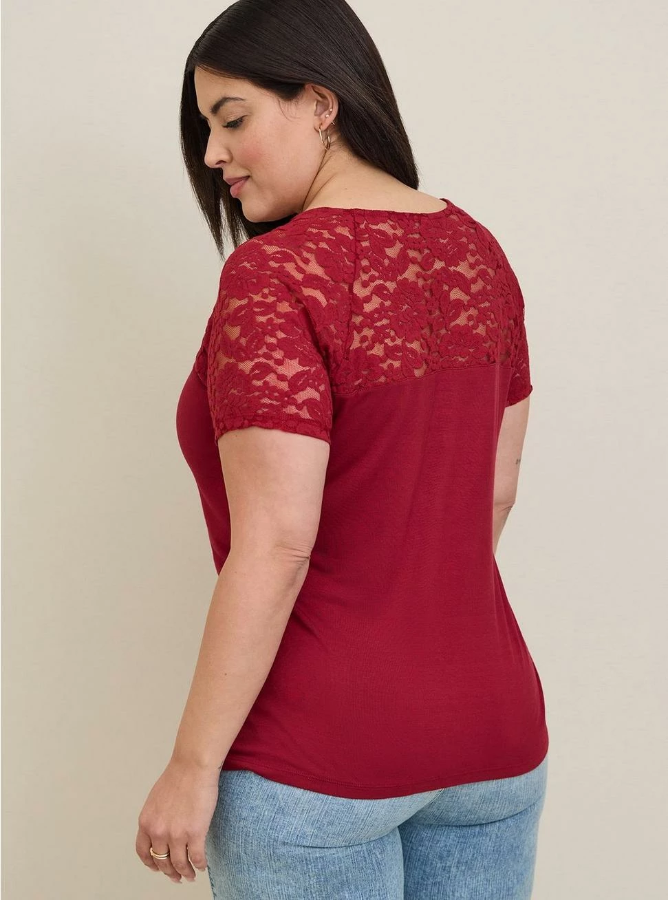 TORRID Super Soft Lace Mix Sweetheart Raglan Tee - Image 2