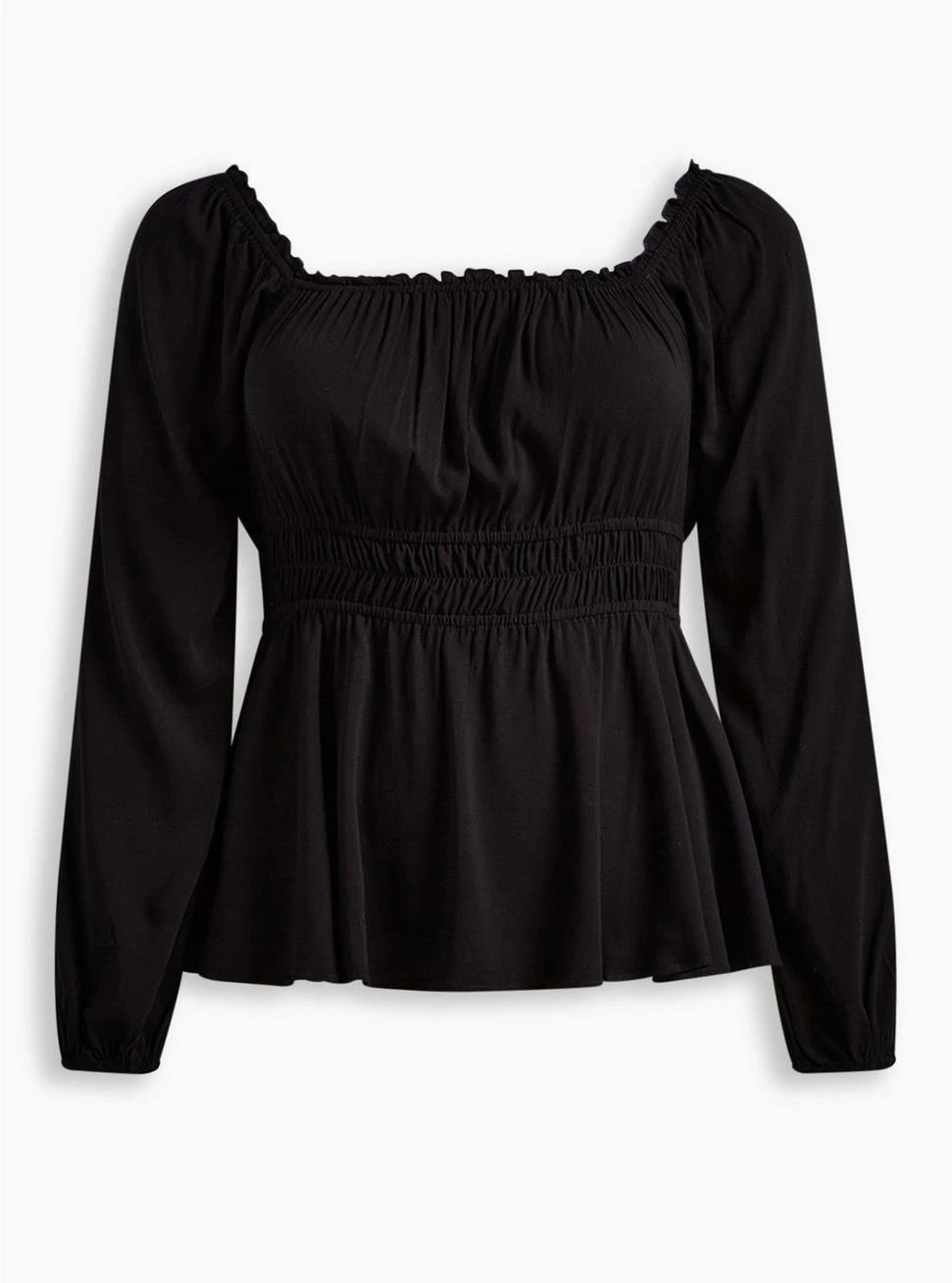 TORRID Rayon Slub Waist Detail Blouson Sleeve Top - Image 5