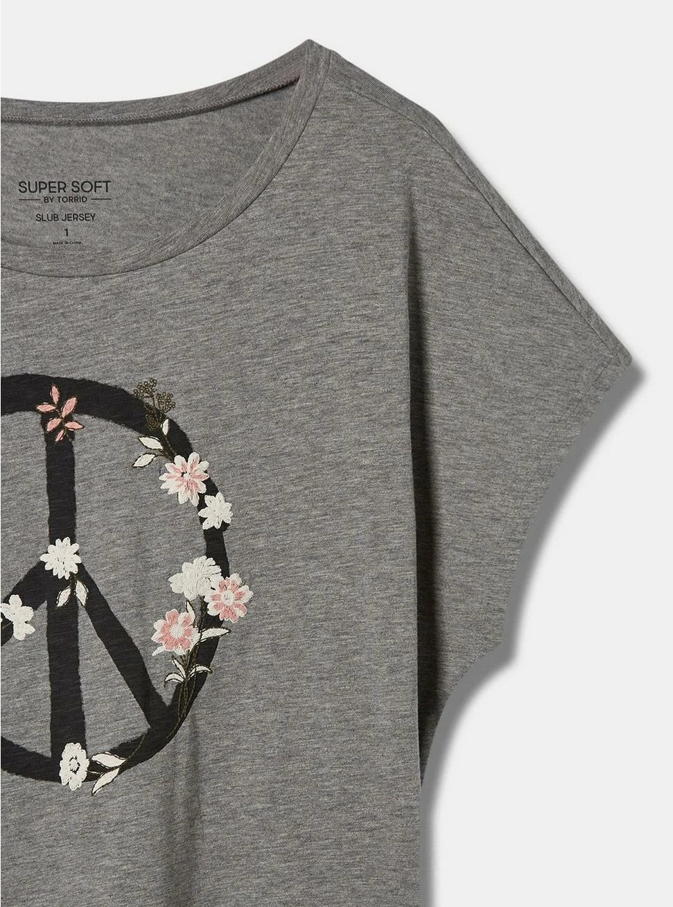 Null Moon Phase Relaxed Fit Super Soft Slub Crew Neck Dolman Banded Foil Tee - Image 2