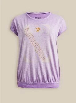 Null Moon Phase Relaxed Fit Super Soft Slub Crew Neck Dolman Banded Foil Tee