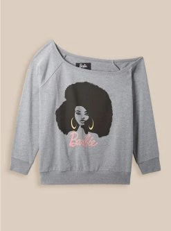 TORRID Barbie French Terry Off Shoulder Sweatshirt