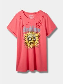 TORRID Sublime Relax Fit Cotton Distressed Tunic Tee