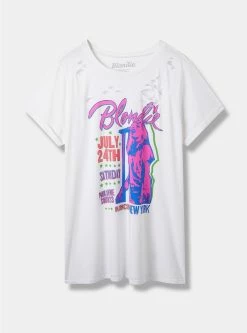 TORRID Blondie Relax Fit Cotton Distressed Tunic Tee