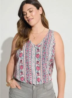 TORRID Challis Stitch Detail Tank