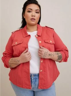 TORRID Stretch Twill Peplum Utility Jacket
