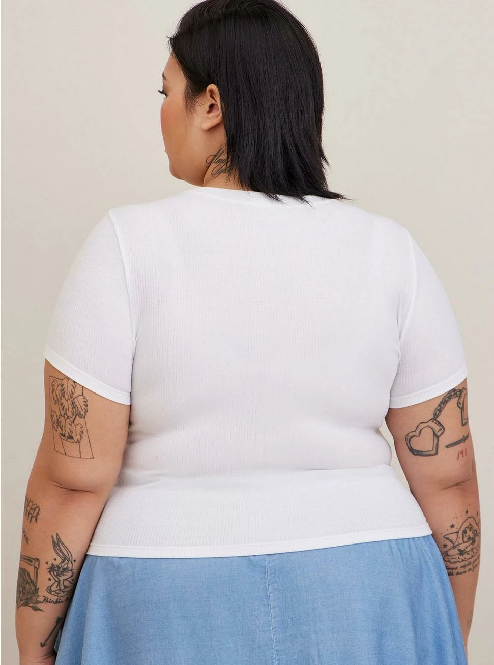 TORRID Fitted Super Soft Rib Short Sleeve Baby Tee - Image 3