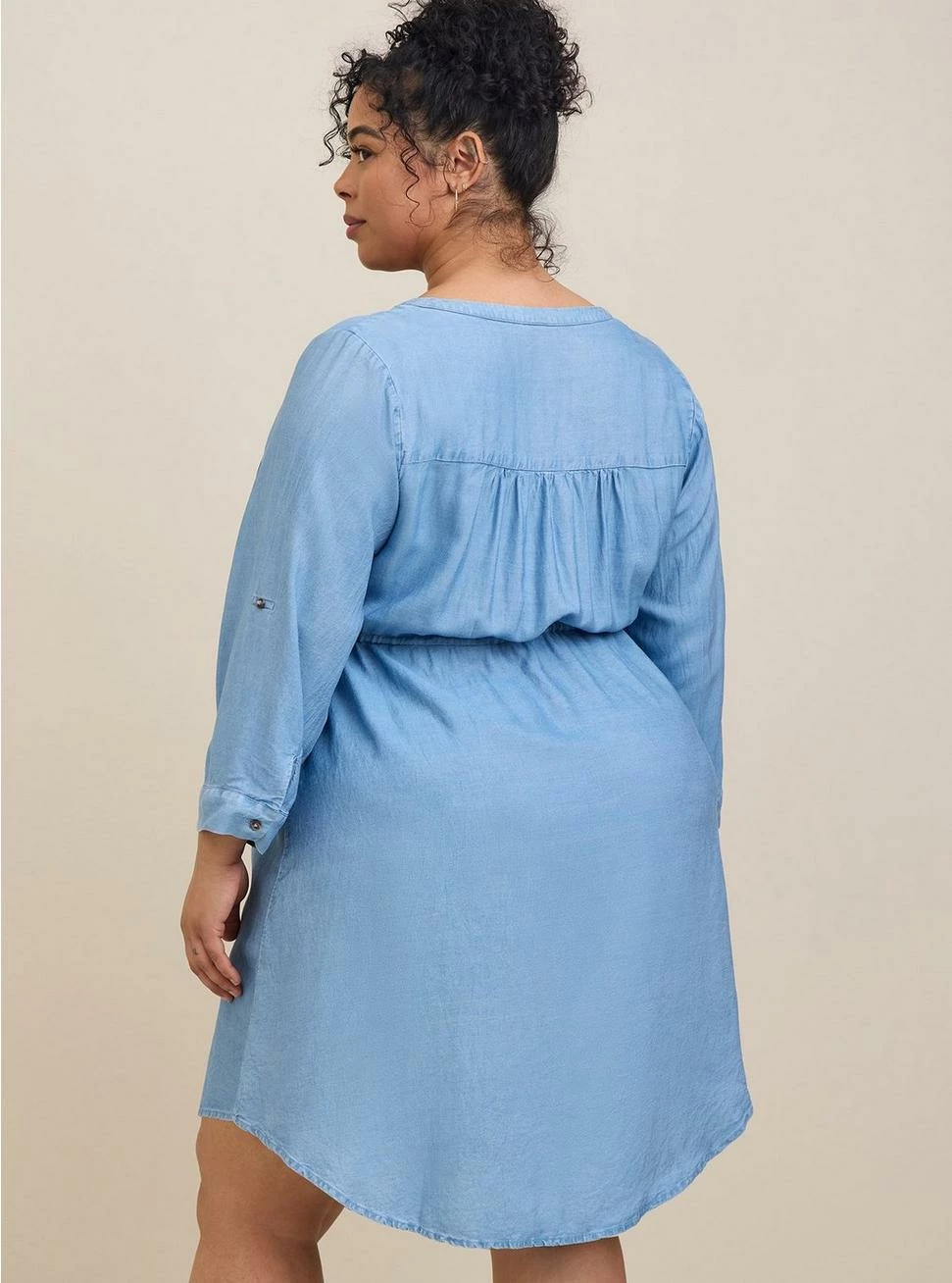 TORRID Mini Chambray Zip Front Shirt Dress - Image 3