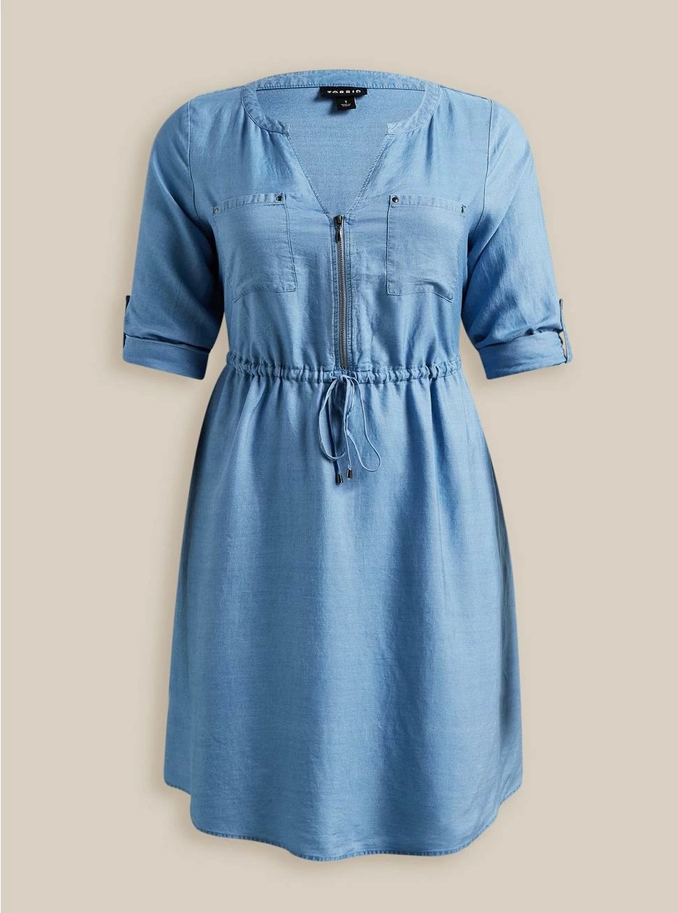 TORRID Mini Chambray Zip Front Shirt Dress - Image 5