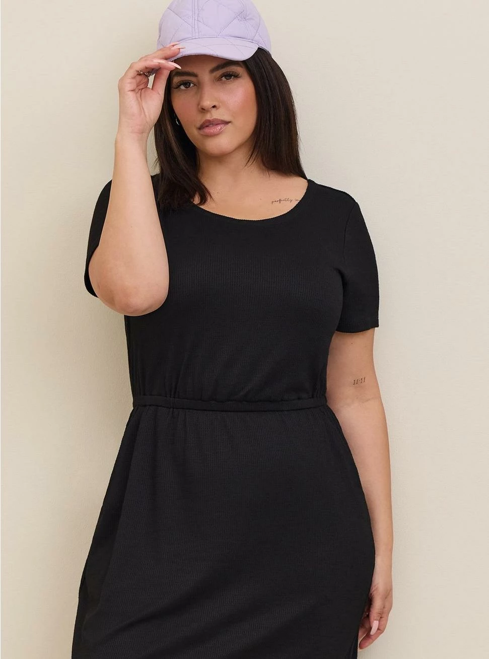 TORRID At The Knee Slub Rib Slit T-Shirt Dress - Image 2