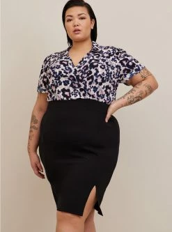 TORRID At The Knee Ponte Studio Crepe Bodycon Dress