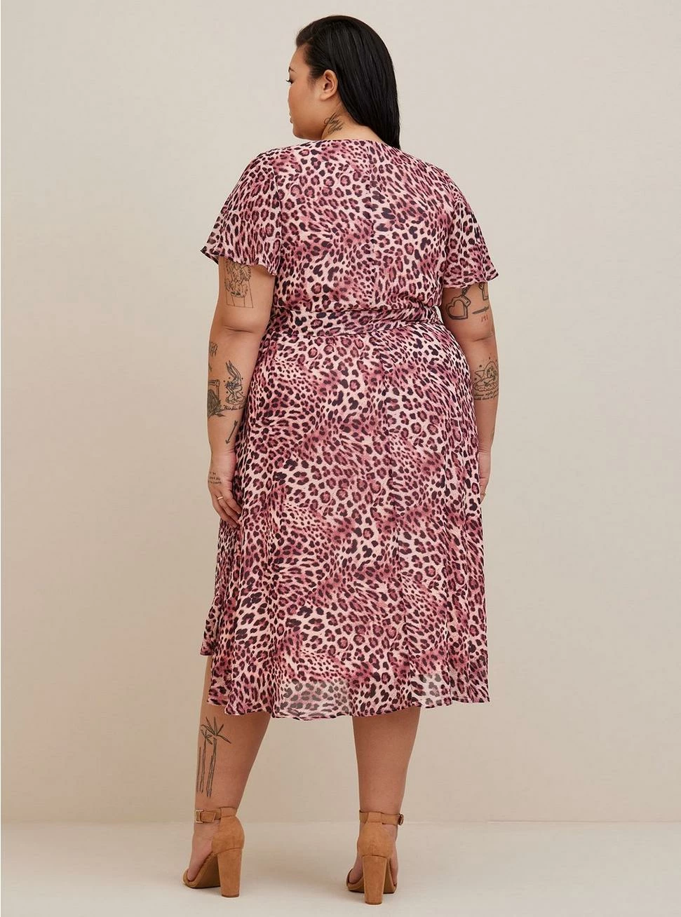 TORRID Midi Chiffon Flutter Sleeve Wrap Dress - Image 2