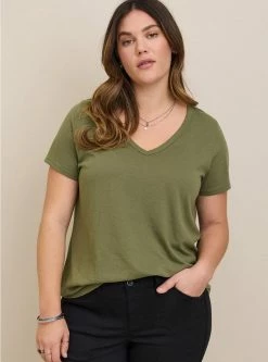 TORRID Girlfriend Signature Jersey V-Neck Tee