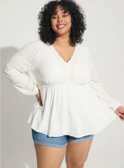 TORRID Babydoll Eyelet Top