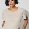 TORRID Cotton Slub Jersey Crew Neck Tulip Sleeve Tee