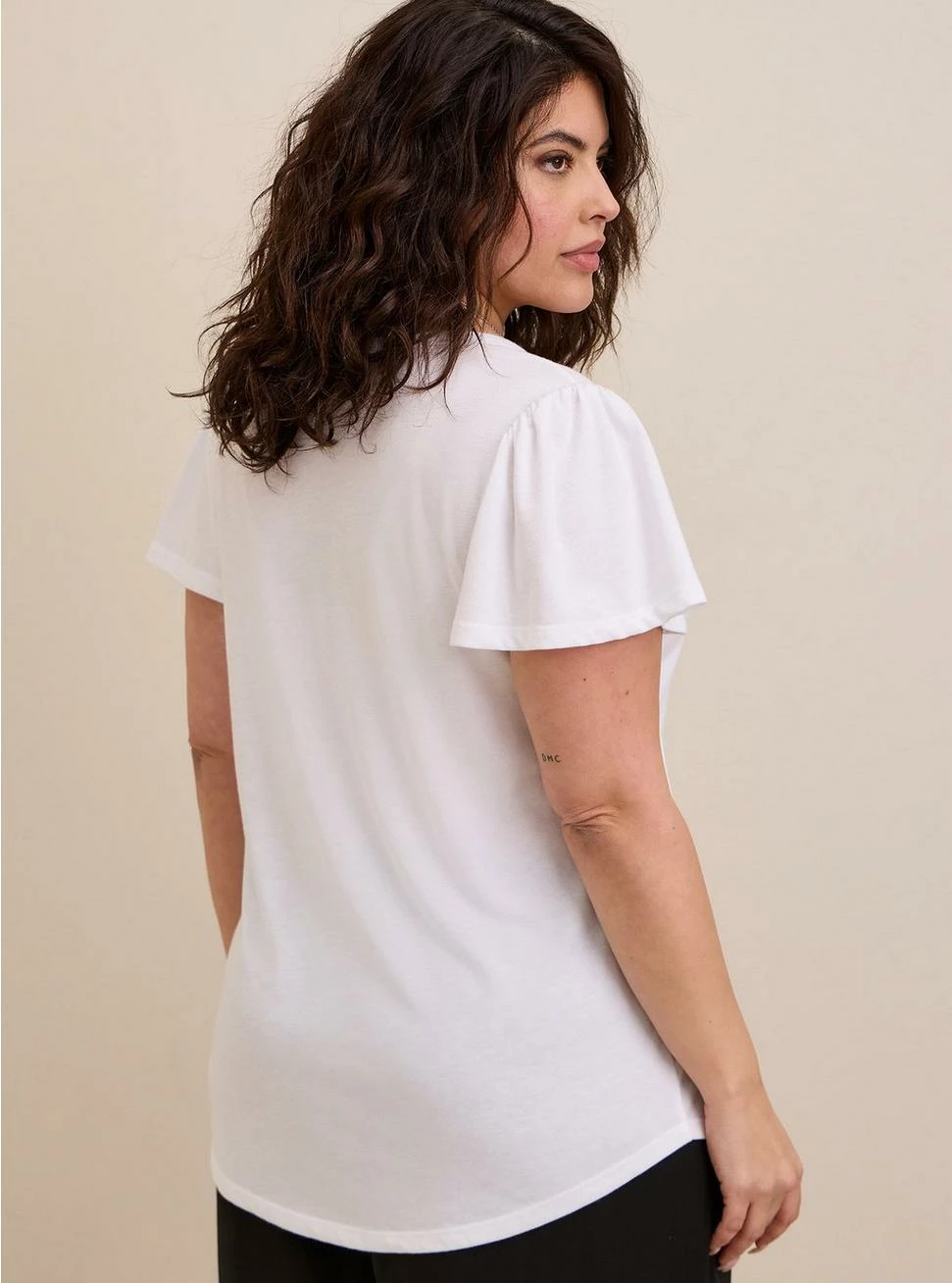 TORRID Girlfriend Signature Jersey V-Neck Flutter Sleeve Tee - Image 3