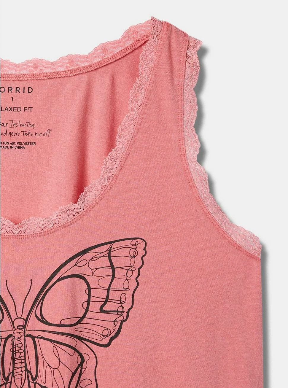 Null Butterfly Cotton Scoop Neck Tank - Image 2