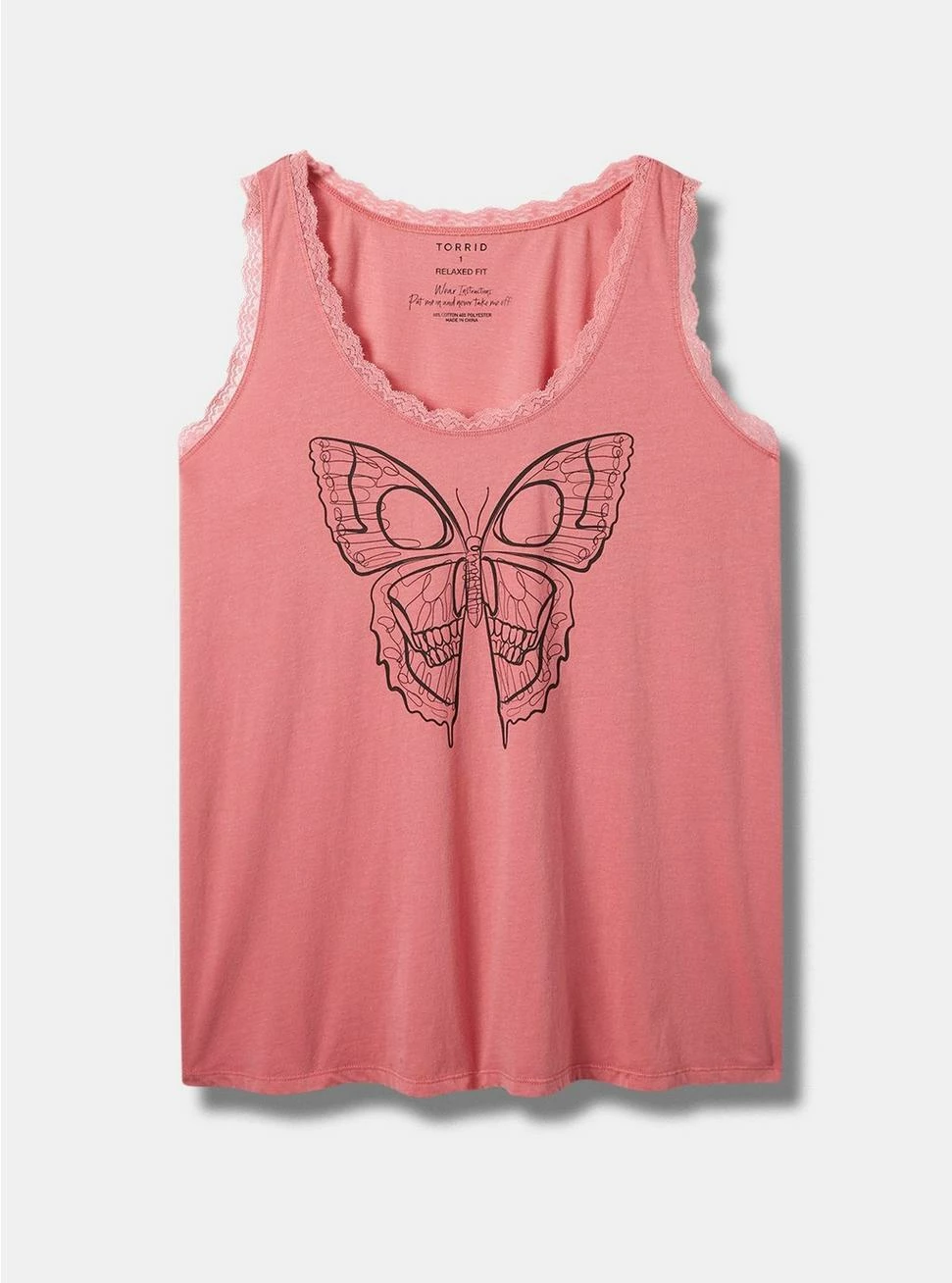 Null Butterfly Cotton Scoop Neck Tank