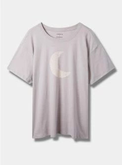 Null Moon Relaxed Fit Cotton Crew Neck Tee