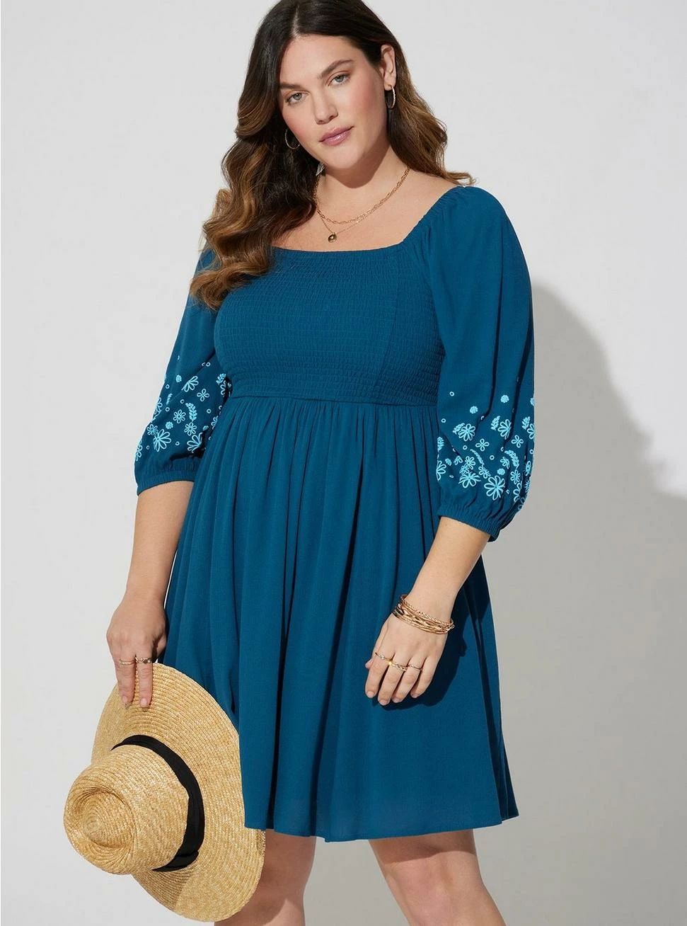 TORRID Mini Crinkle Gauze Blouson Sleeve Dress - Image 3