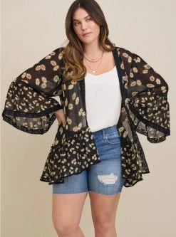 TORRID Textured Chiffon Flouncy Ruffle Kimono