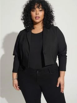 TORRID Studio Refined Crepe Cropped Blazer